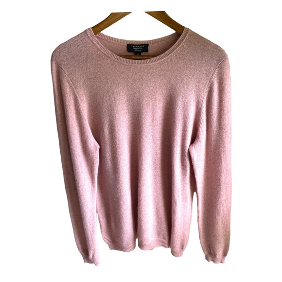 Charter Club Luxury Pure Cashmere Crewneck Sweater. Heathered Pink. Size XL - Picture 11 of 16